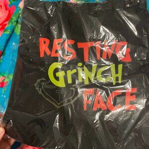resting grinch face tote